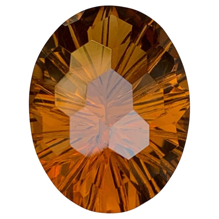 Ciondolo Donna In Citrino Naturale Taglio Ovale Con Collana Placcata Oro Giallo - Fatto A Mano