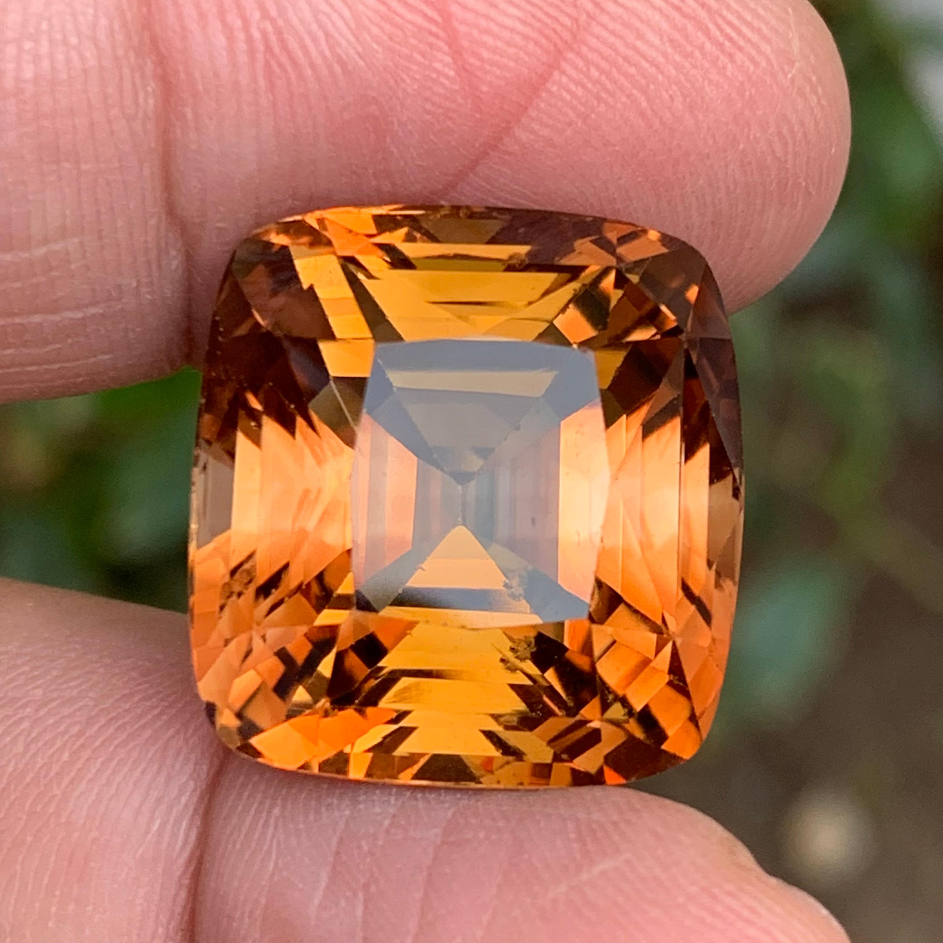 Colgante Topacio Natural Dorado Miel Gema Suelta 56.75 Ct Corte Cojín Antiguo 6