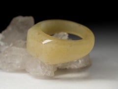 Honey Jade Solid Ring Rare Unusual Honey Yellow Natural Gemstone gift