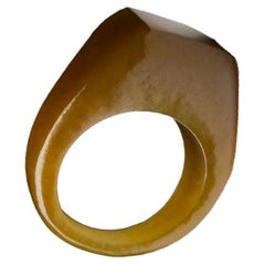 Anillo macizo de jade miel Piedra preciosa natural marrón rojizo poco común