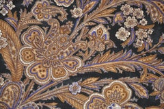 Honey Majestic Royal Blue & Midnight Black "Clusters of Florals" Silk Scarf