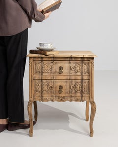 Honey Oak Louis XV Nightstand, Antique French Design, 20th Century