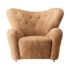 Honey Sheepskin the Tired Man Lounge Chair by Lassen