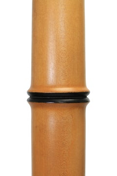 Honey Stained Maple Four Poster Bamboo Style Bed with Palm Frond Finials