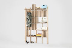 Honey Stained & Steel Shelving System - Handcrafted Modular Shelves 1500 mm