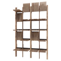 Honey Stained 
Steel Shelving System - Handcrafted Modular Shelves 1500 mm