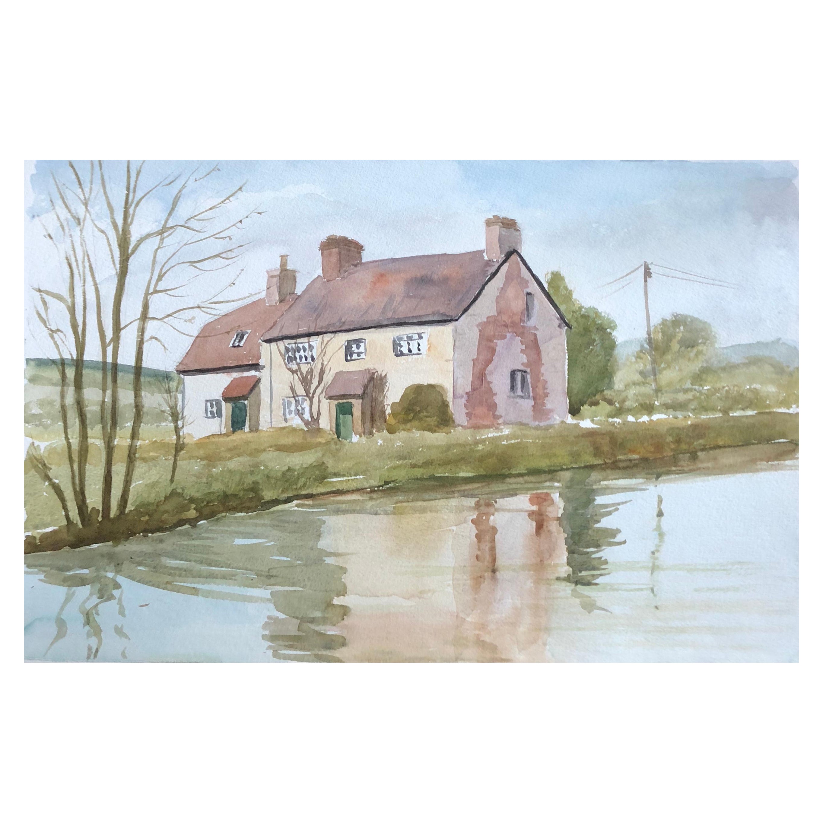 Honey Street, Originales britisches Aquarellgemälde