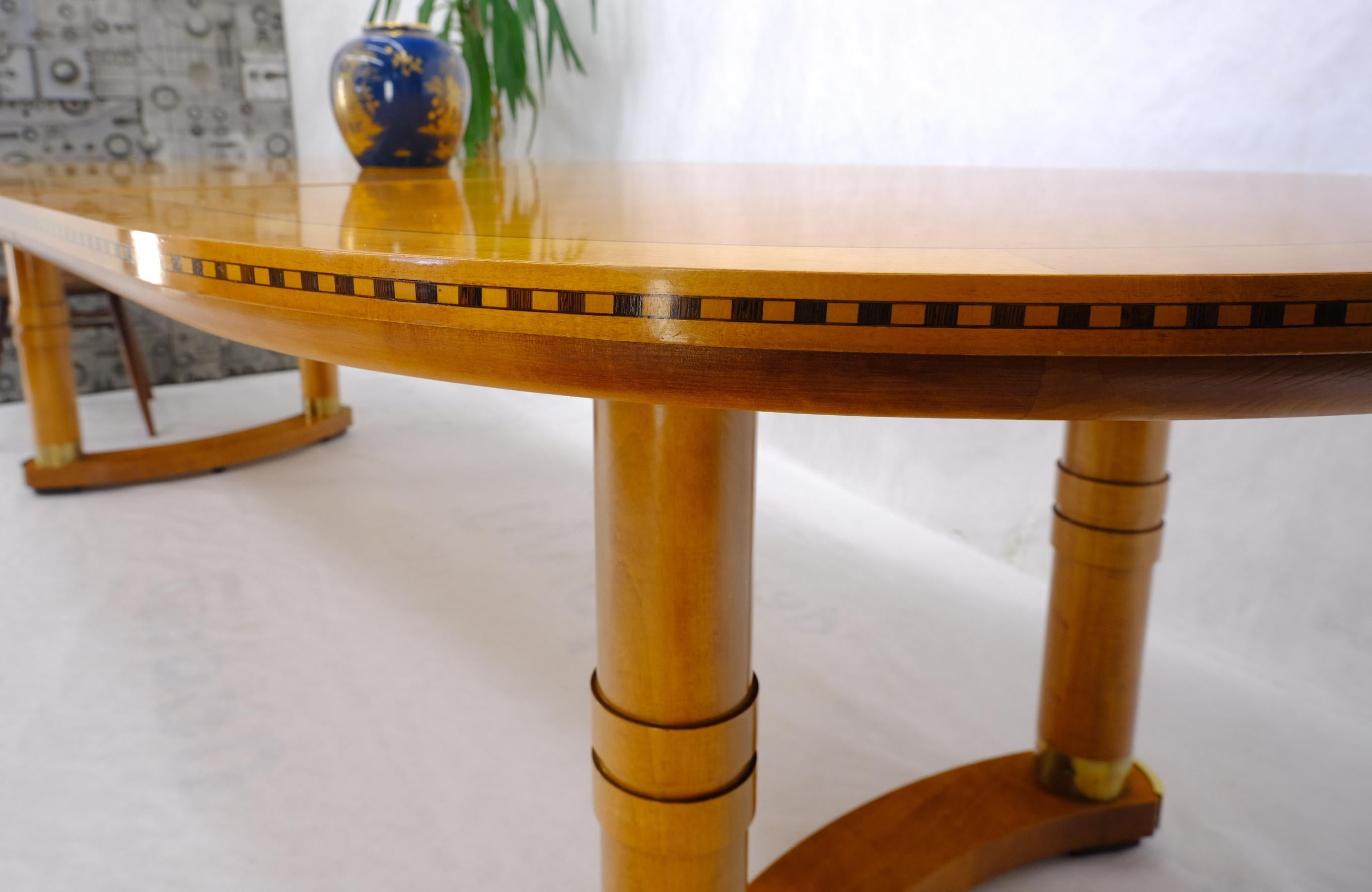 Honey Tone Oval Racetrack Henredon Dining Table w/ Two Extension Boards 3