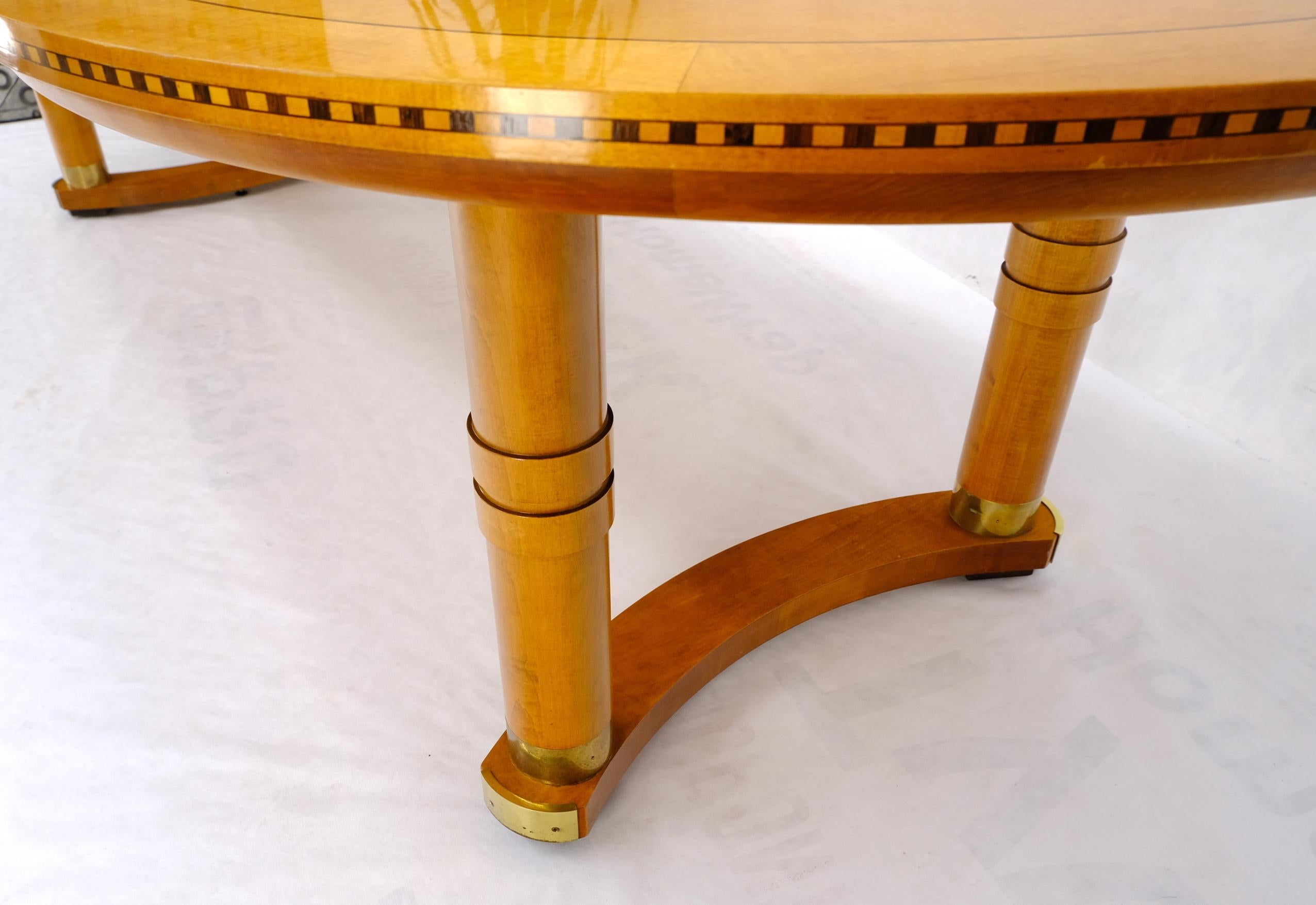 Honey Tone Oval Racetrack Henredon Dining Table w/ Two Extension Boards 7