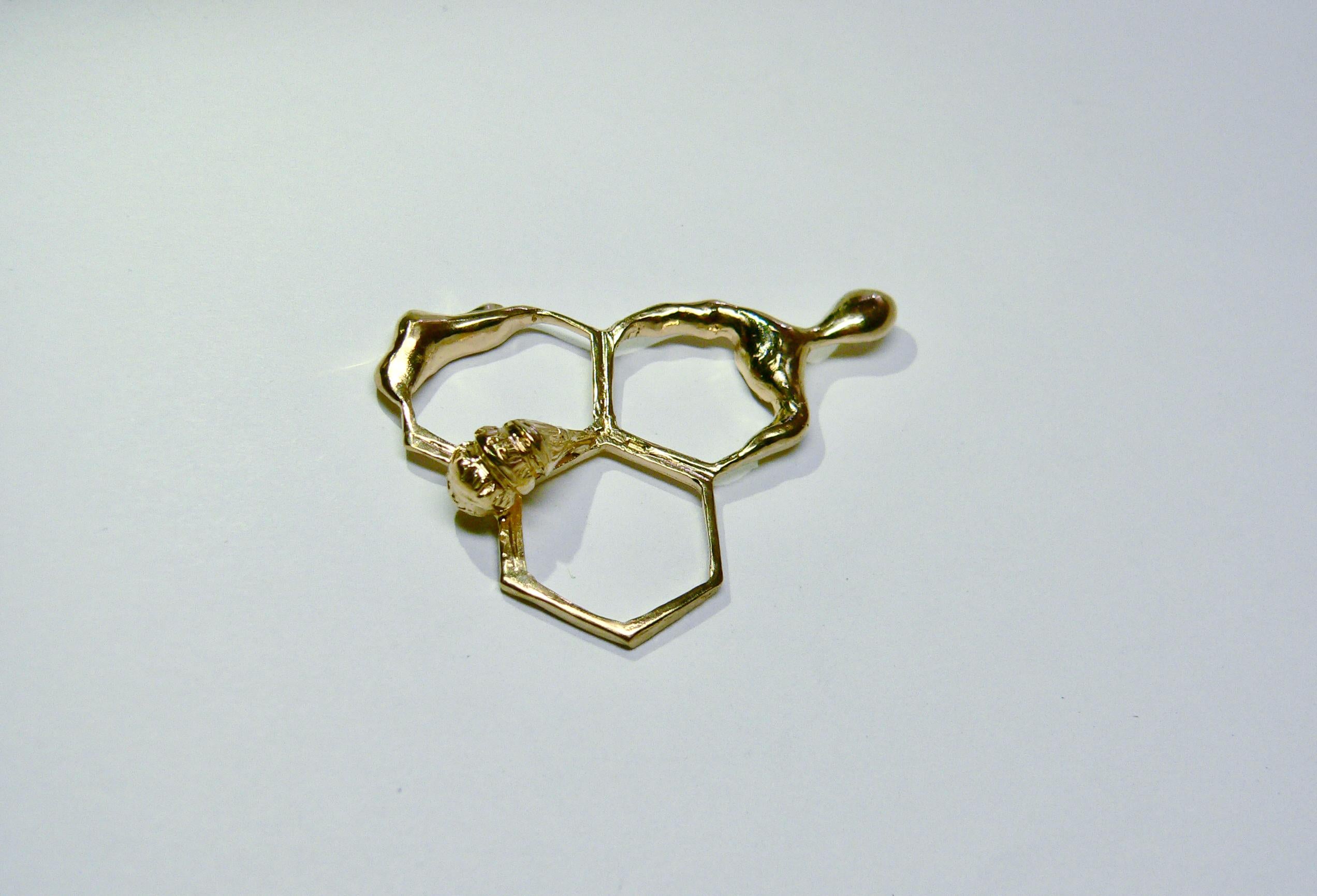 Honey Trap Pendant, Sterling Silver with 18 Karat Gold-Plate In New Condition For Sale In Tokyo, JP