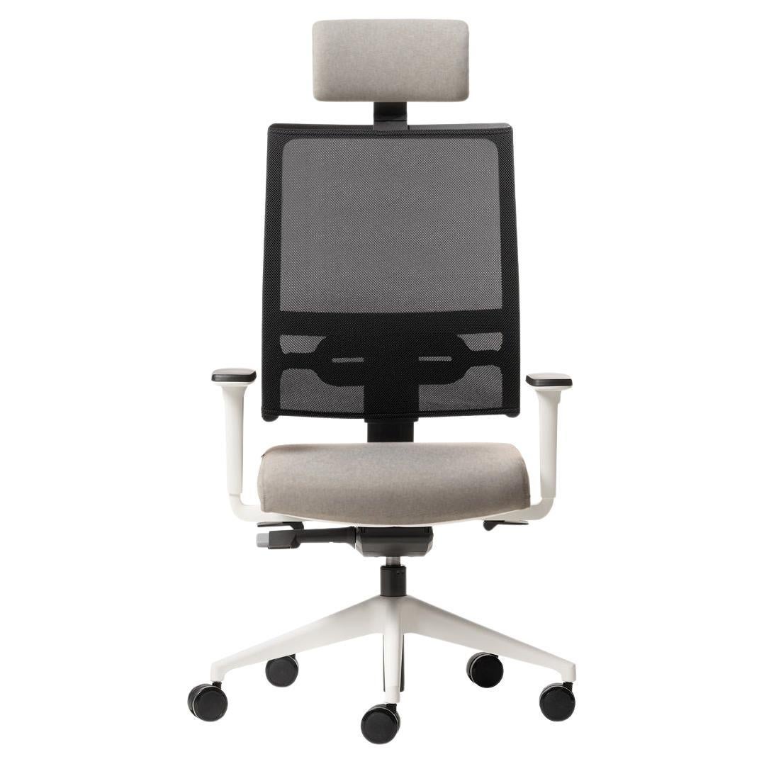 Honey Up High Backrest Managerial Armchair with Headrest by Quinti Sedute For Sale