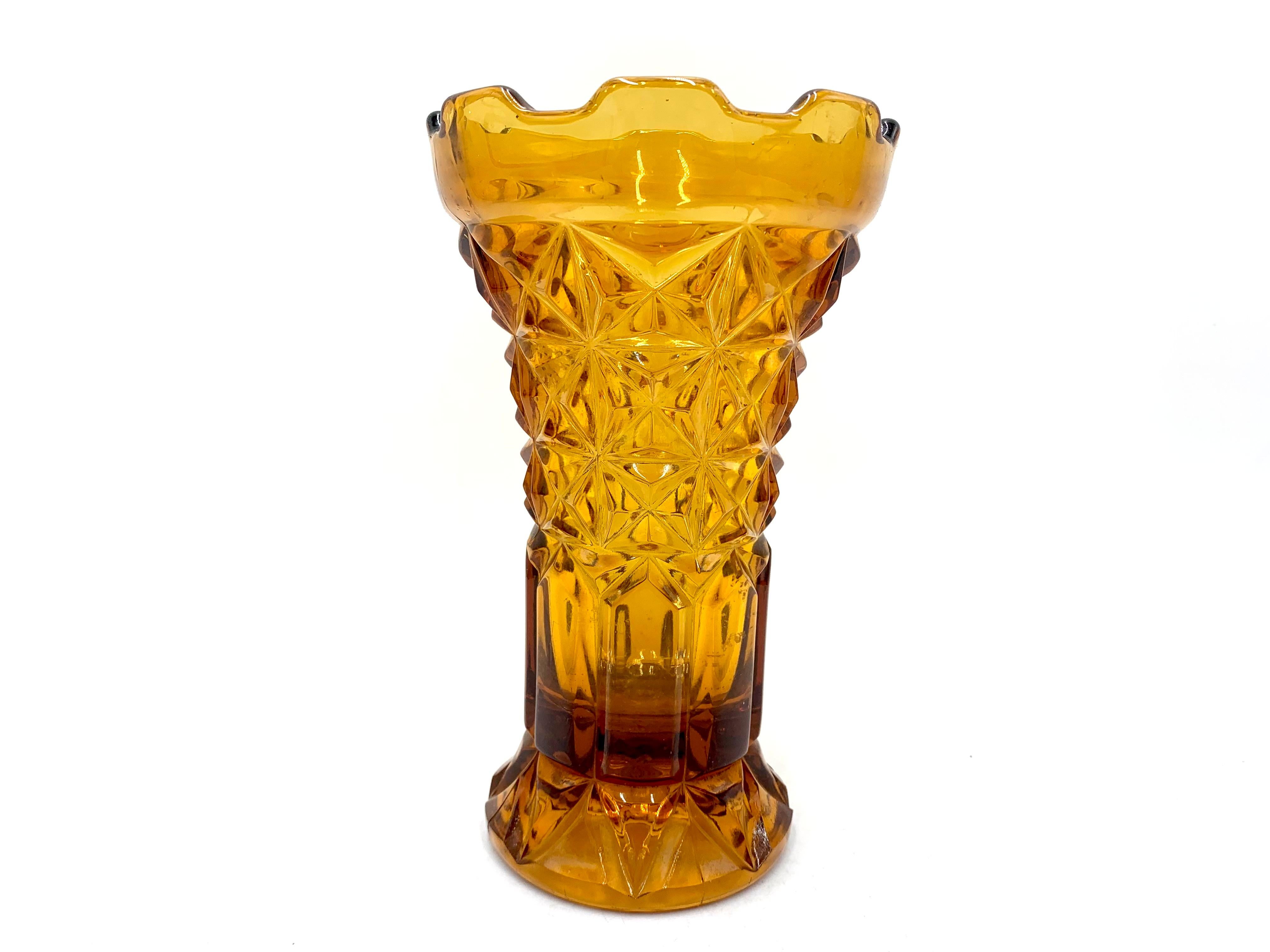 Polish Honey Vintage Vase, Poland, 1960s / 1970s For Sale