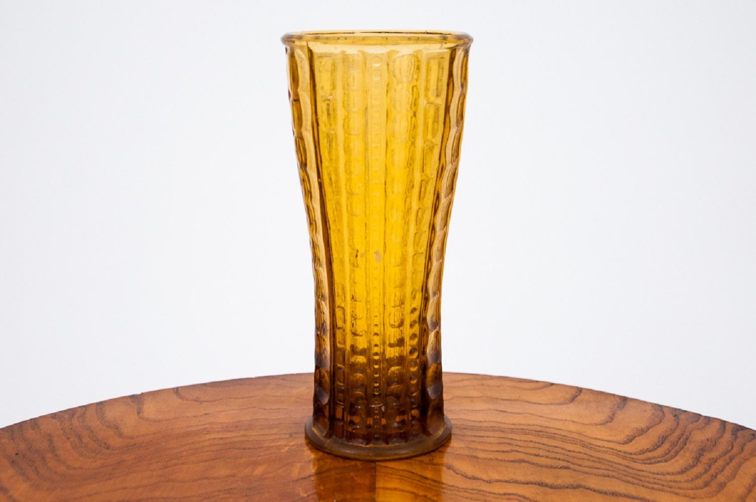 Polish Honey Vintage Vase, Poland, 1960s