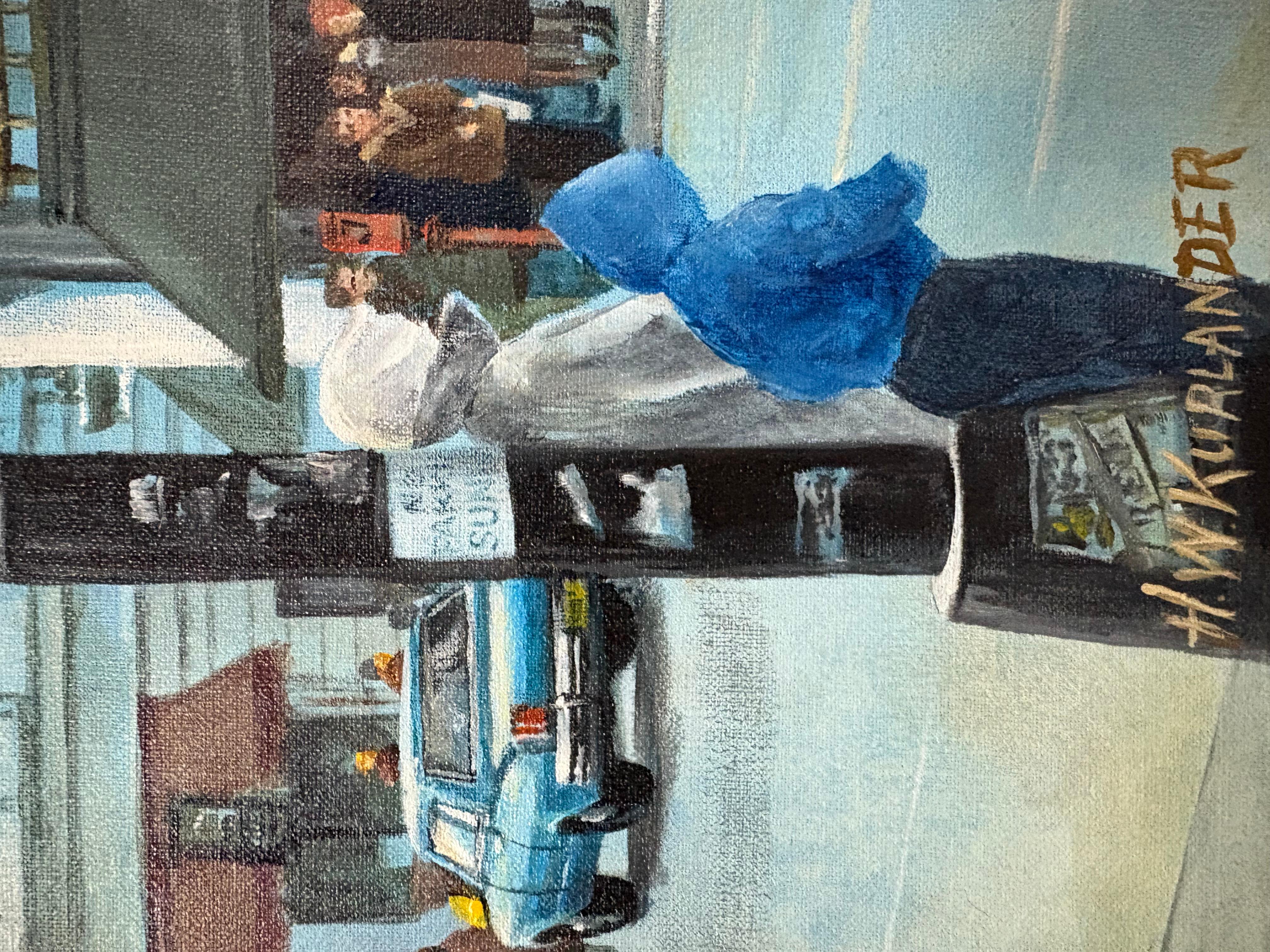 Honey W Kurlander (NY,1929-?) oil painting on canvas. In good condition Unframed . Measures 31x24