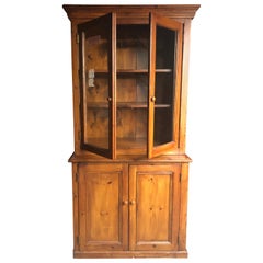 Vintage Honey Warm Wood Kitchen Cupboard Cabinet with Lots of Storage