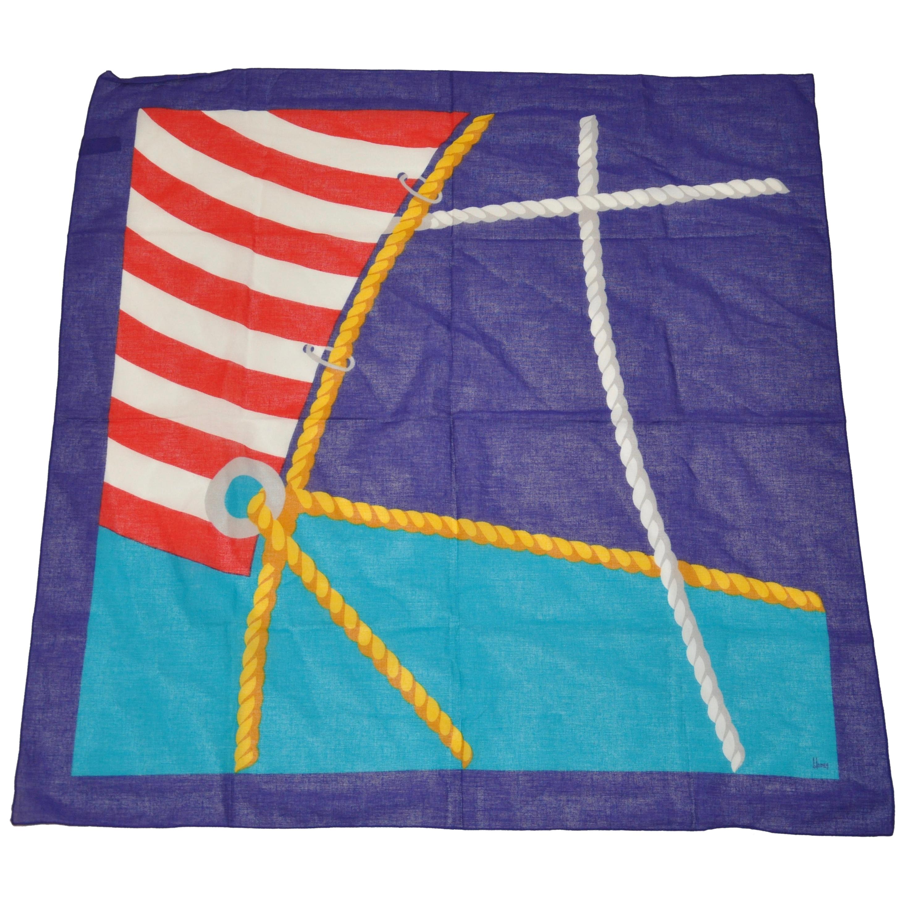 Honey Wonderful Bold MultiColor "Nautical" Cotton Scarf