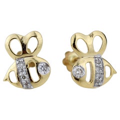 Used Honeybee Diamond Earrings for Girls/Toddlers/Kids in 18K Solid Gold