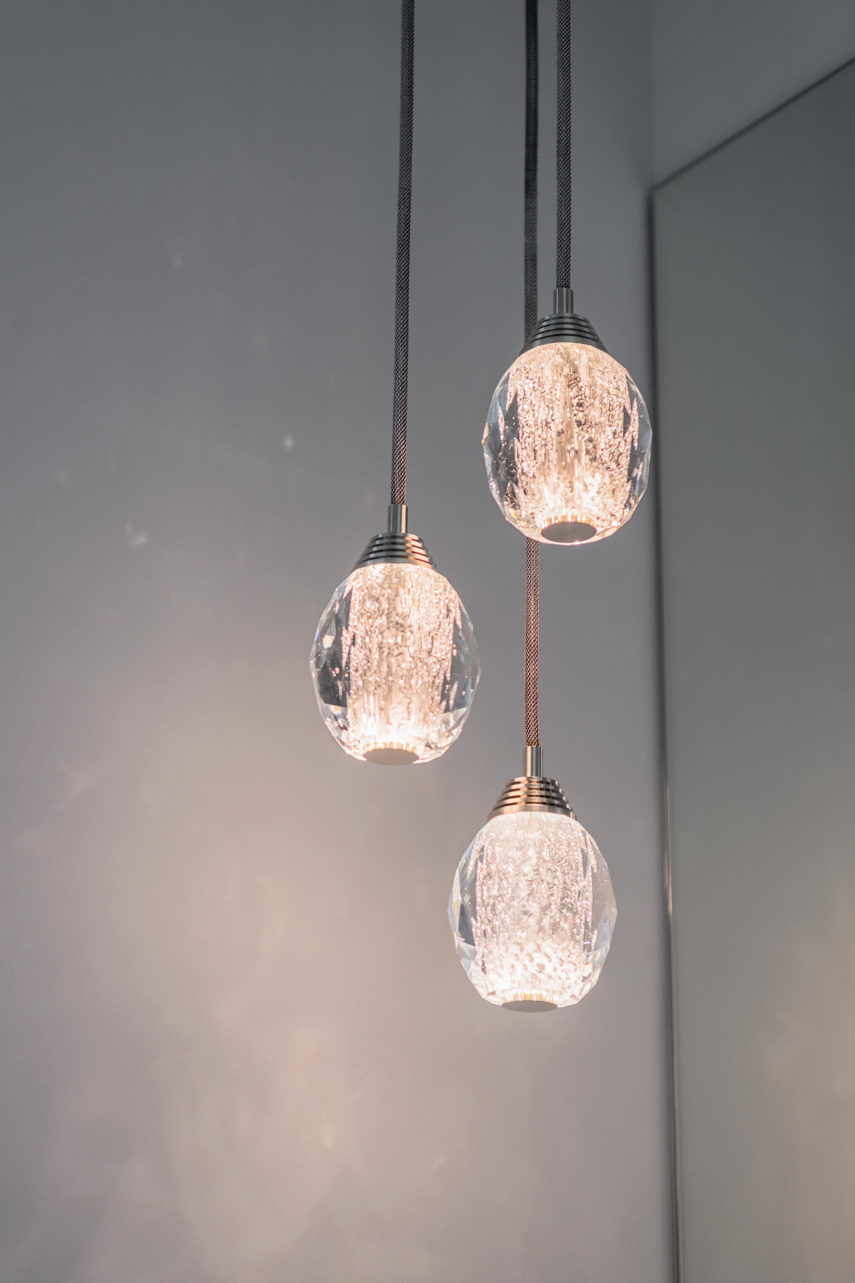 Altro Honeycomb 19, lampadario a sospensione per atrio in vetro fuso di Shakuff in vendita