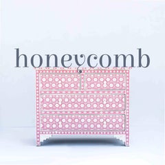 Honeycomb Anglo Indian Pink Four Drawer Dressers