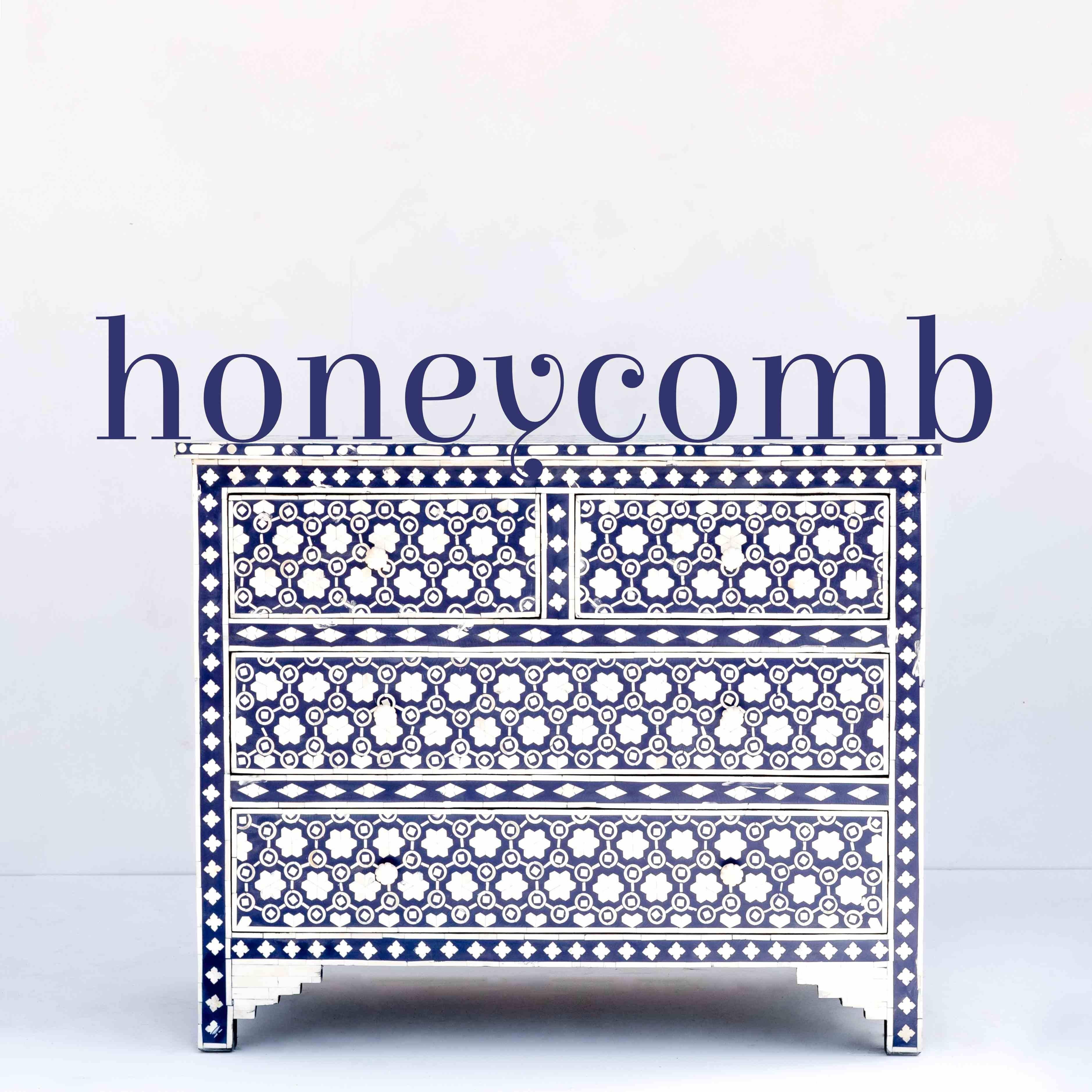 Introducing our exquisite Bone Inlay Dresser, an undeniable statement piece for any bedroom or living room. This stunning four drawer dresser is entirely handmade, featuring intricate bone inlay honeycomb flower patterns that are nothing short of