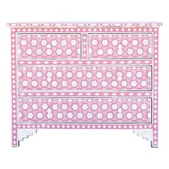Honeycomb Anglo Indian Pink Four Drawer Dressers
