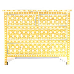 Cassettiere a quattro cassetti Honeycomb Anglo Indian Yellow