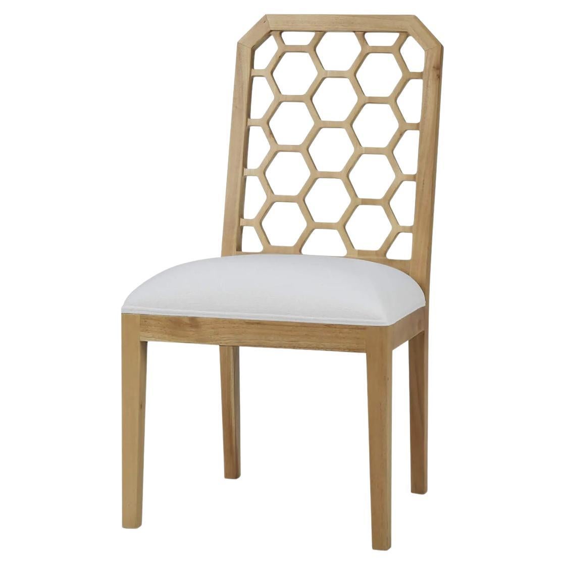 Silla de comedor de caoba con respaldo de nido de abeja en venta