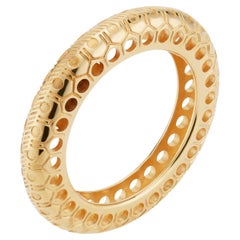 Honeycomb Bangle in 22 Karat Gold Vermeil by Chee Lee Designs