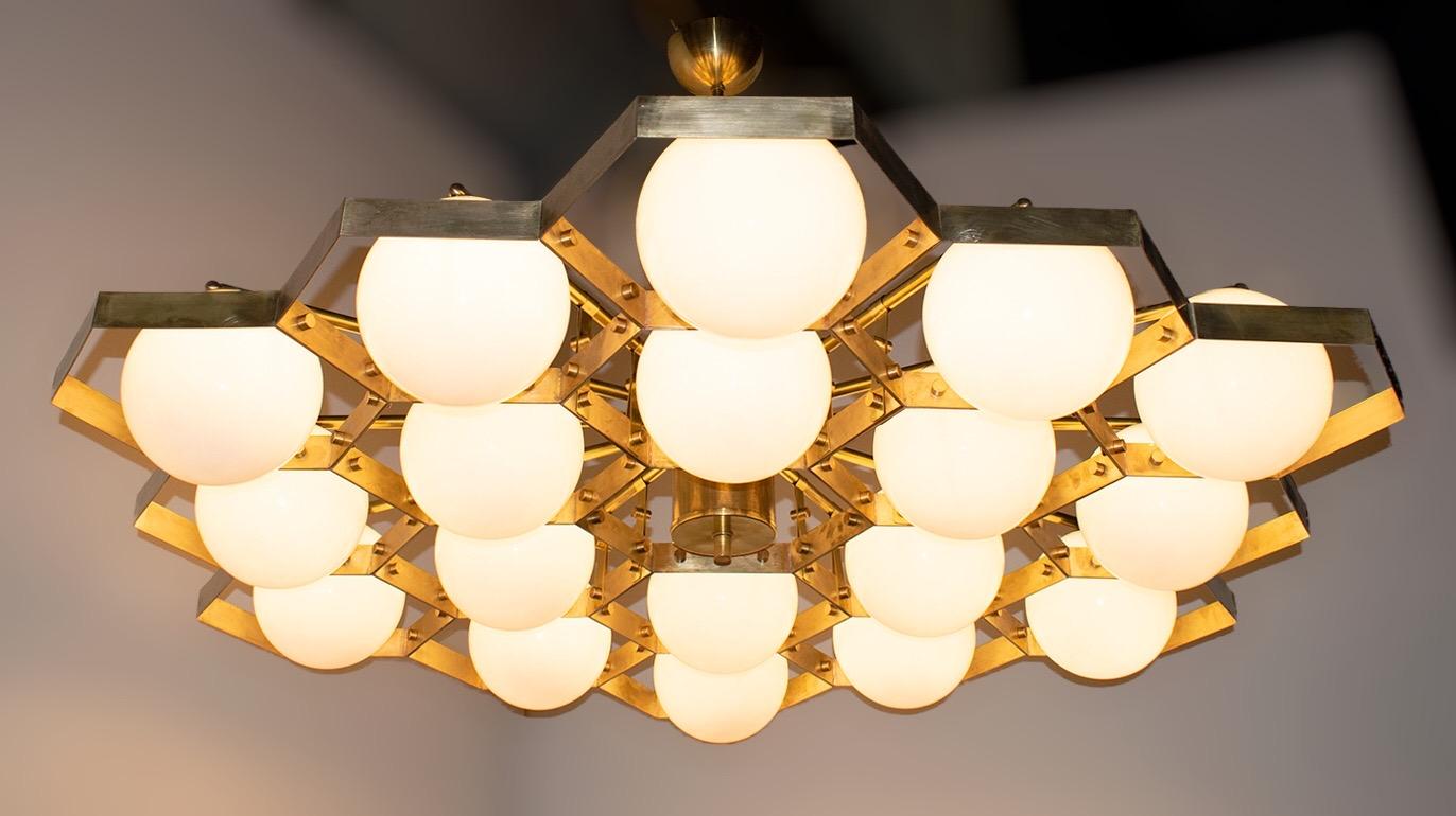 Modern Honeycomb Chandelier by Fabio Ltd For Sale