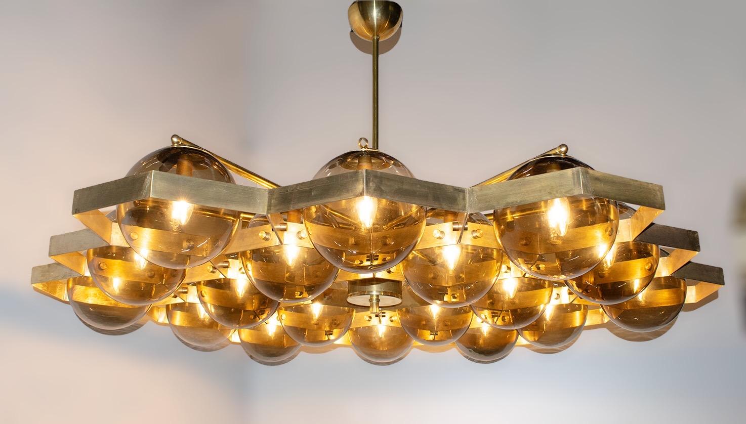 Mid-Century Modern Honeycomb Chandelier by Fabio Ltd For Sale