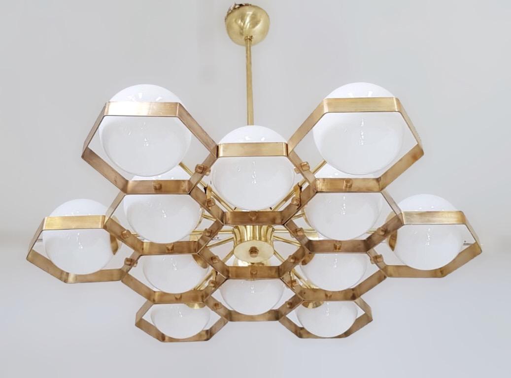 Modern Honeycomb Chandelier by Fabio Ltd For Sale