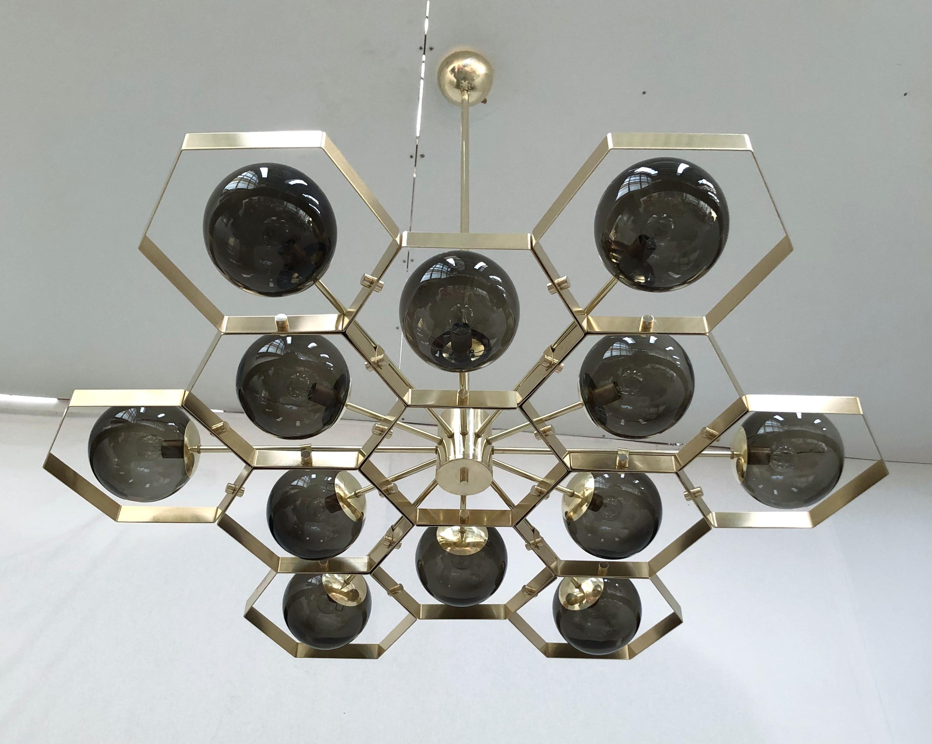 Mid-Century Modern Honeycomb Chandelier by Fabio Ltd For Sale