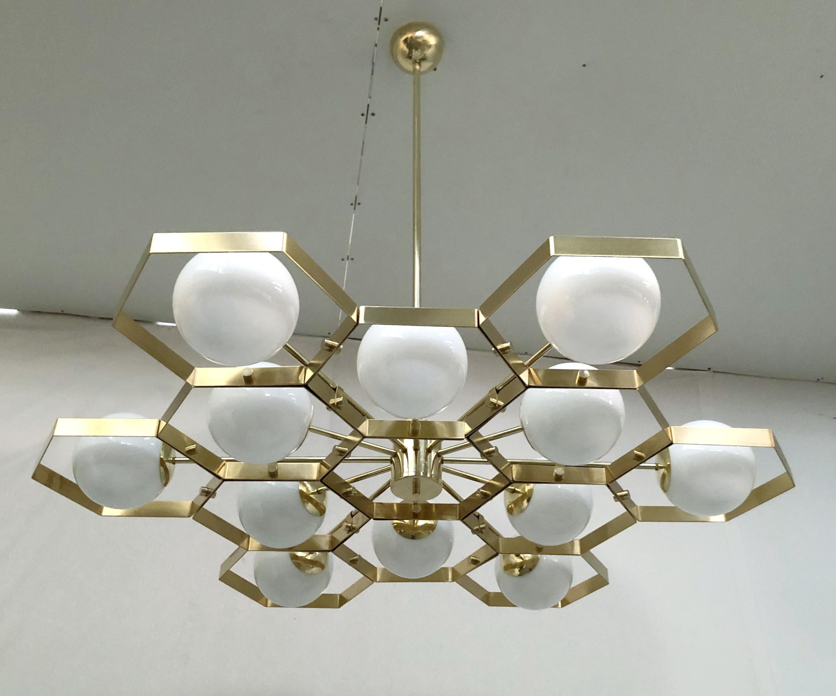 Modern Honeycomb Chandelier by Fabio Ltd For Sale