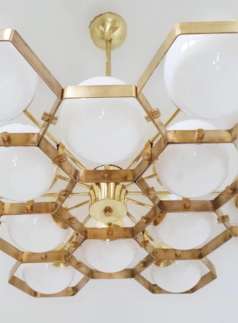 Contemporary Honeycomb Chandelier by Fabio Ltd For Sale