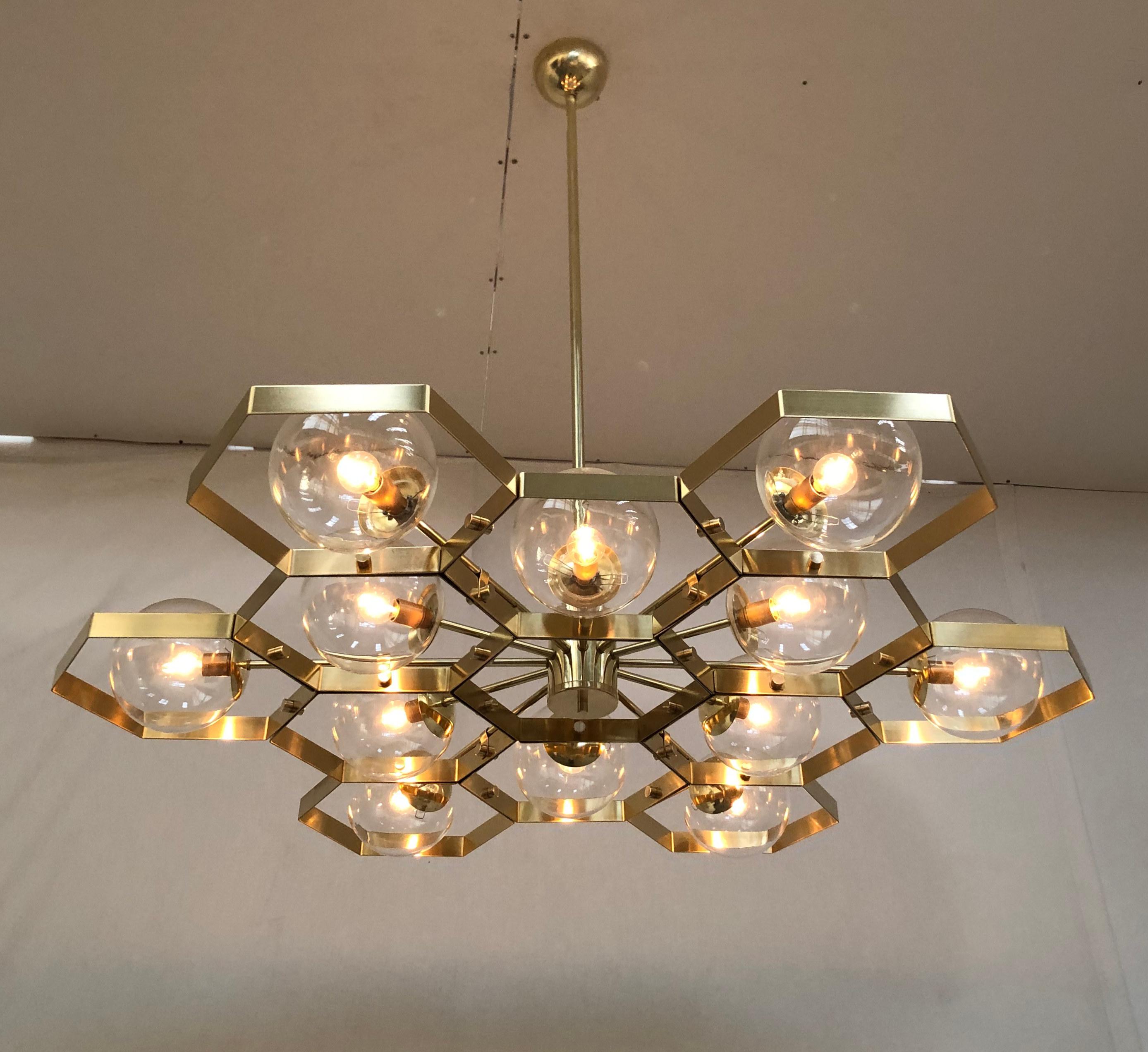 Contemporary Honeycomb Chandelier by Fabio Ltd For Sale