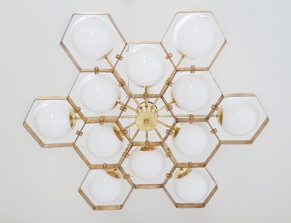 Italian Honeycomb Chandelier by Fabio Ltd For Sale
