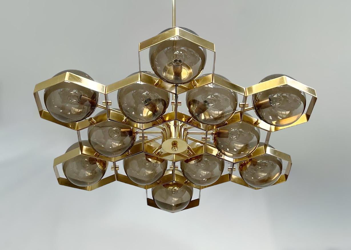 Contemporary Honeycomb Chandelier by Fabio Ltd For Sale