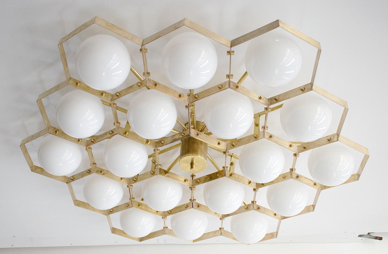 Italian Honeycomb Flush Mount by Fabio Ltd For Sale