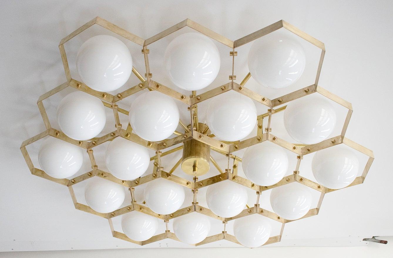 Italian Honeycomb Flushmount by Fabio Ltd For Sale