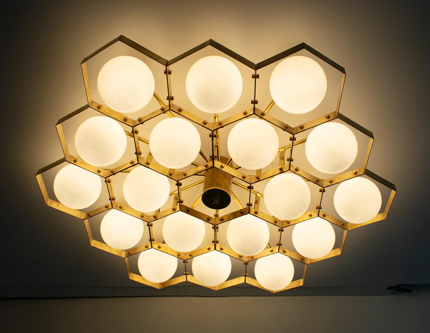 Honeycomb Flush Mount by Fabio Ltd In New Condition For Sale In Los Angeles, CA