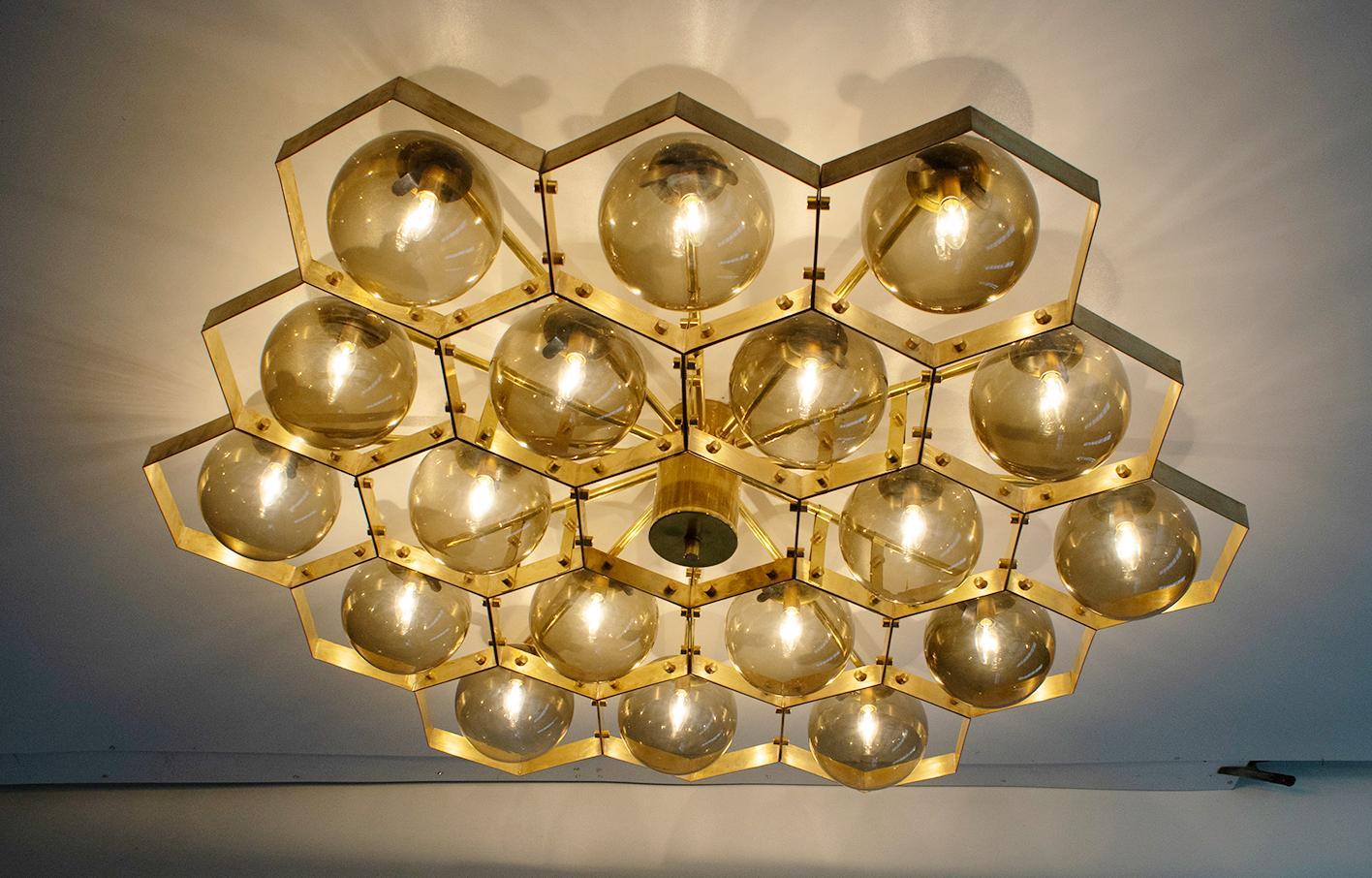 Contemporary Honeycomb Flush Mount by Fabio Ltd For Sale