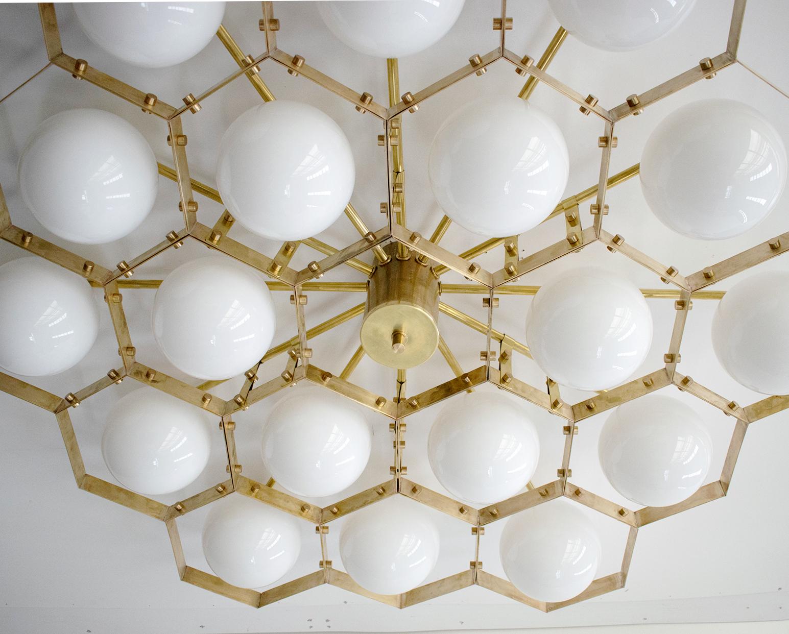 Contemporary Honeycomb Flush Mount by Fabio Ltd For Sale