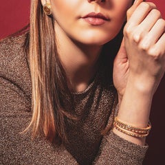 Honeycomb Form Flexible 22 Karat Gold Bracelet