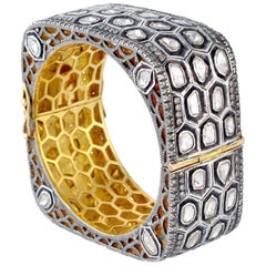 16,04 Karat  Rose Cut Diamond Honeycomb Armband Manschette