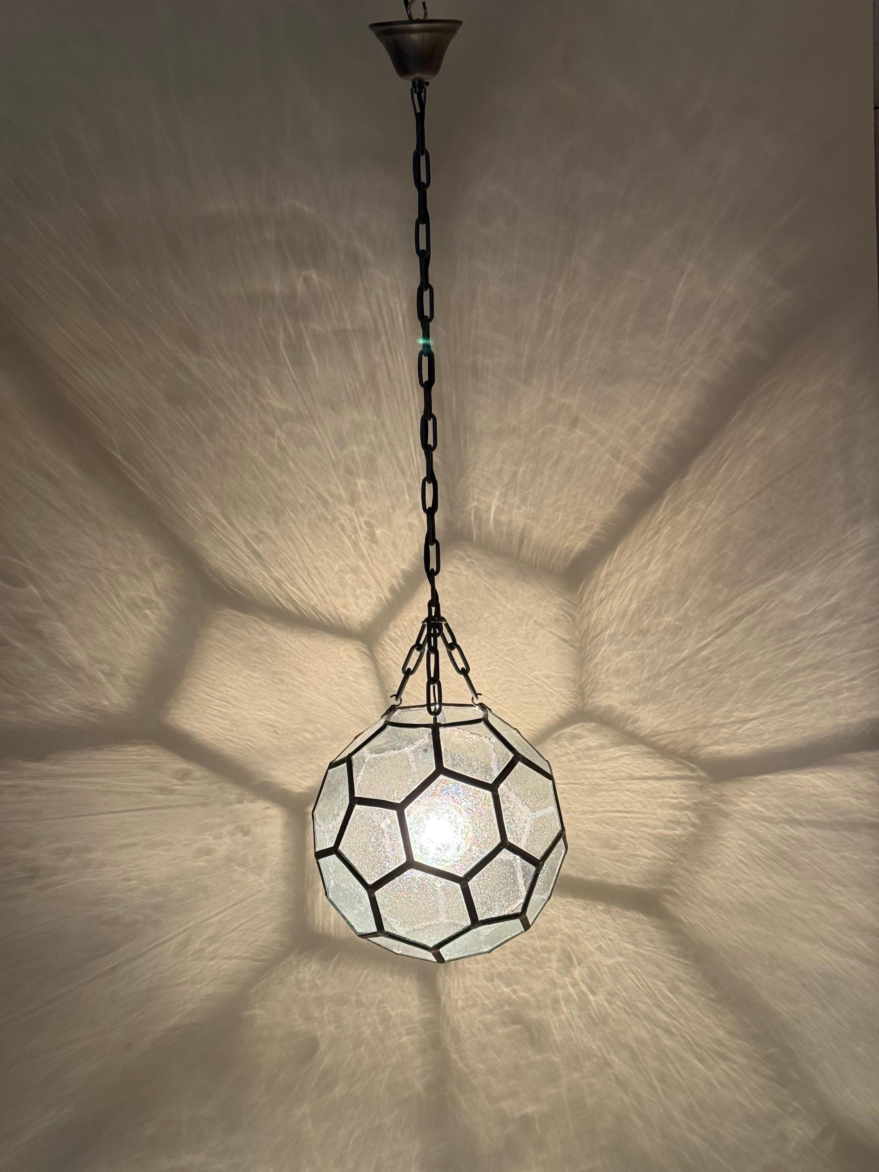 German Honeycomb Hanging Lamp In The Style Of Adolf Loos For Sale
