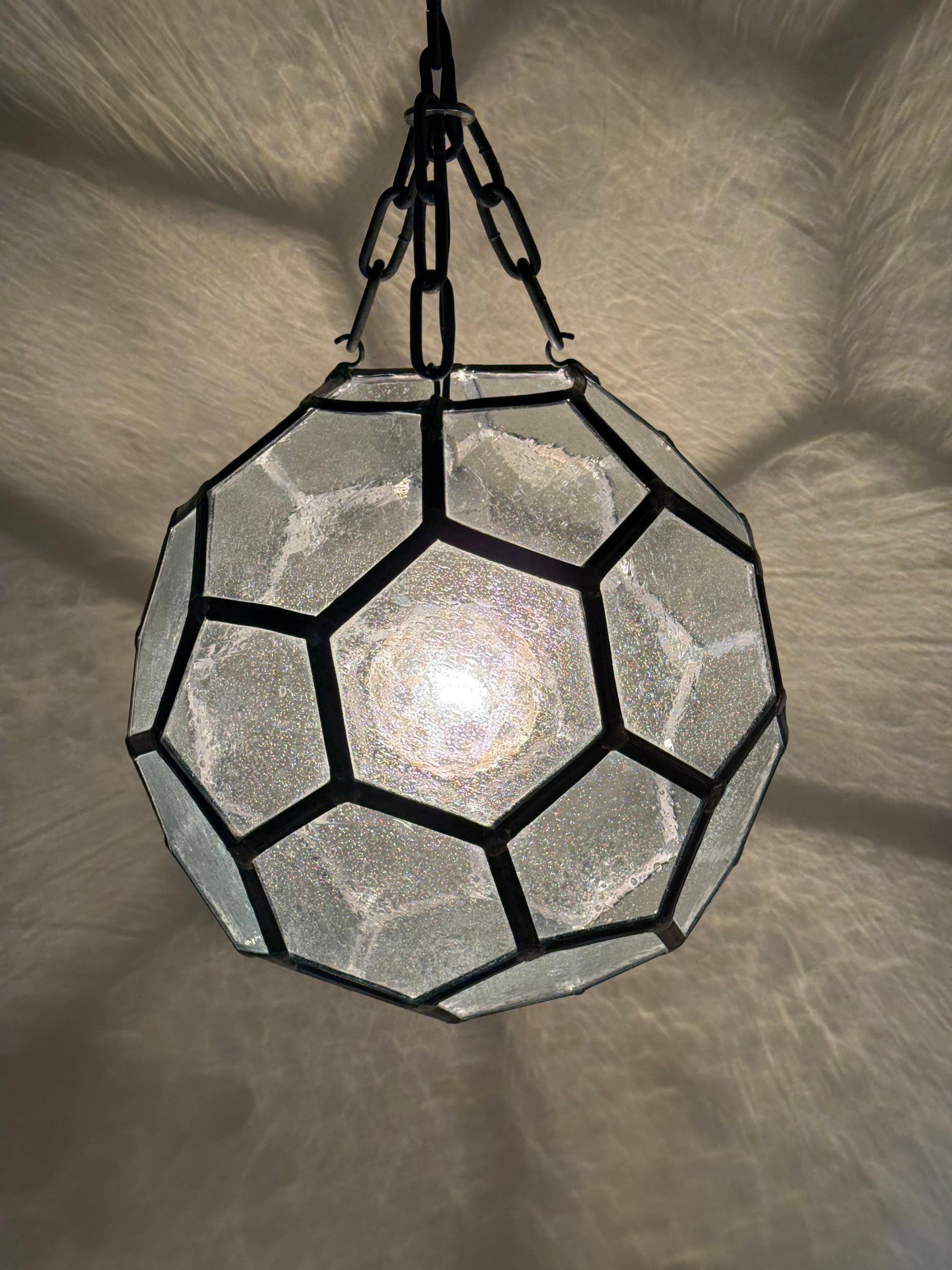 Hand-Crafted Honeycomb Hanging Lamp In The Style Of Adolf Loos For Sale