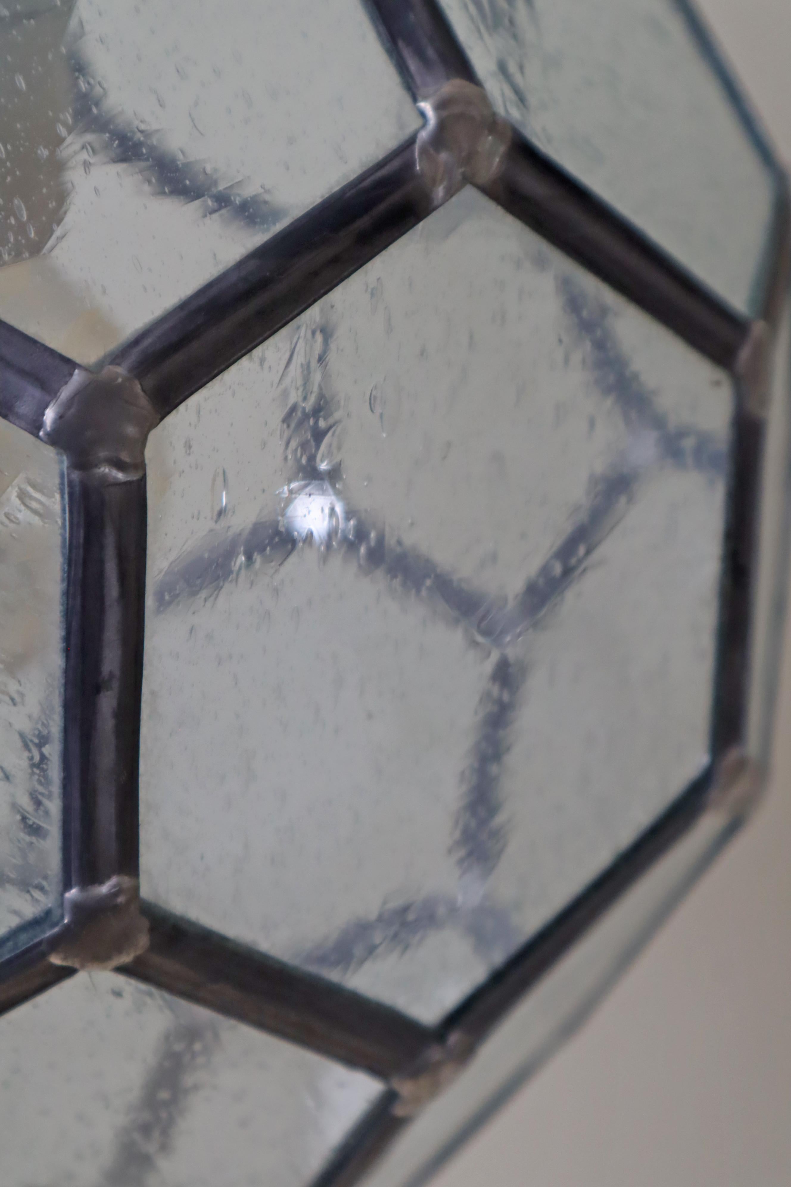 Metal Honeycomb Hanging Lamp In The Style Of Adolf Loos For Sale