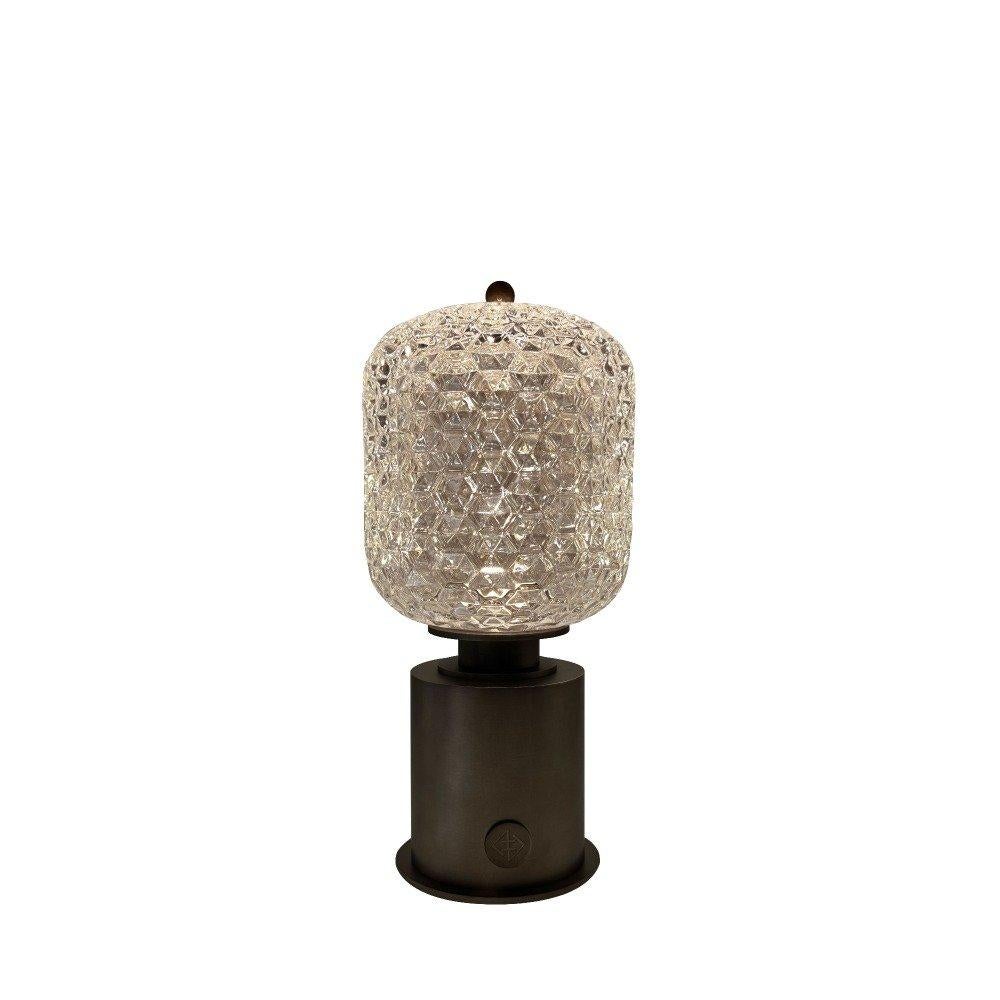 Chinese Honeycomb Led Lamp, André Fu Living Bronze Glass New For Sale