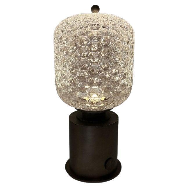 The Honeycomb LED Lamp in Glass and Bronze by André Fu Living For Sale