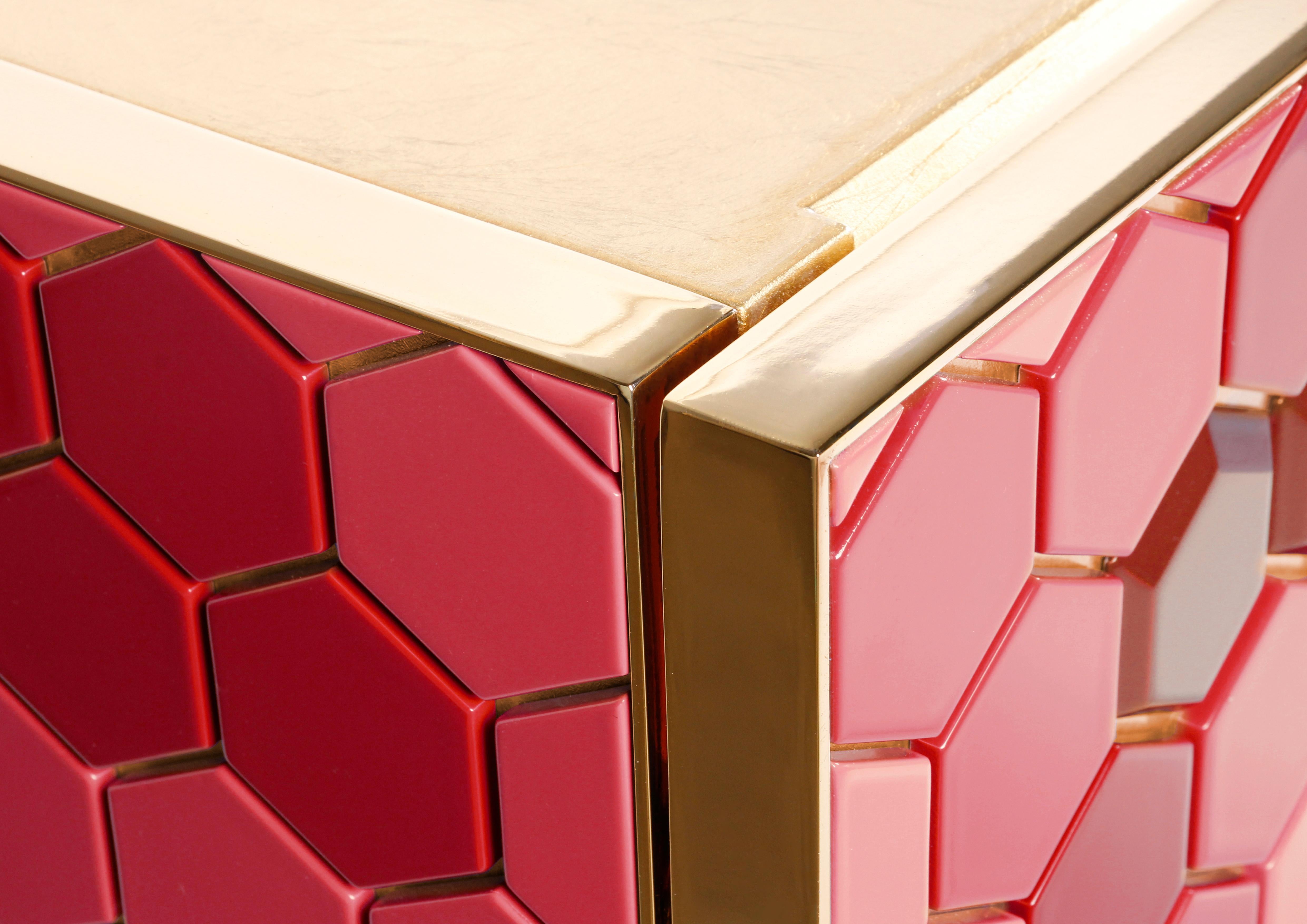 Modern Honeycomb Ruby Sideboard, Royal Stranger For Sale